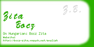 zita bocz business card